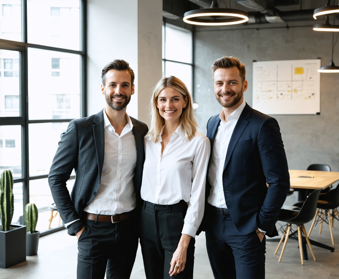 Das Team von AI Course Bridge in einem Berliner Loft Büro